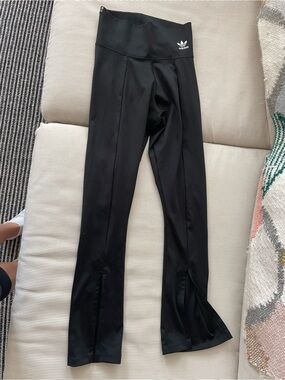 adidas Black Trefoil Logo Stretch Flares